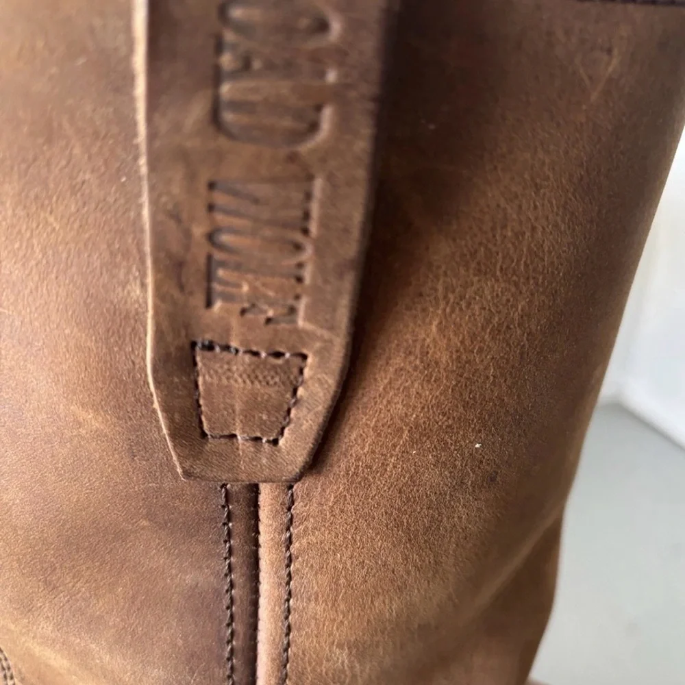 Road Wolf Women's Leather Western Square Toe Boots Size US 9M #2072 - Picture 4 of 8